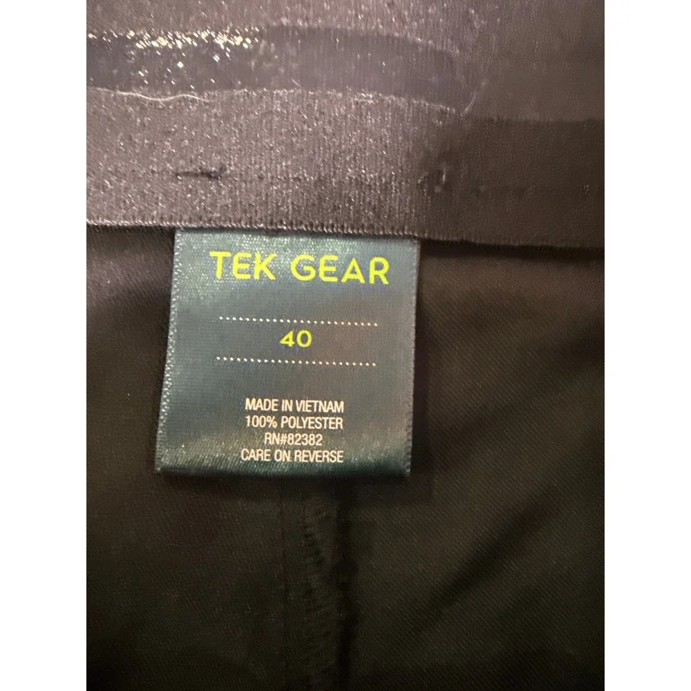 Tek Gear Mens Black Performance Golf Shorts Size 40 Flat Front Athletic RN82382